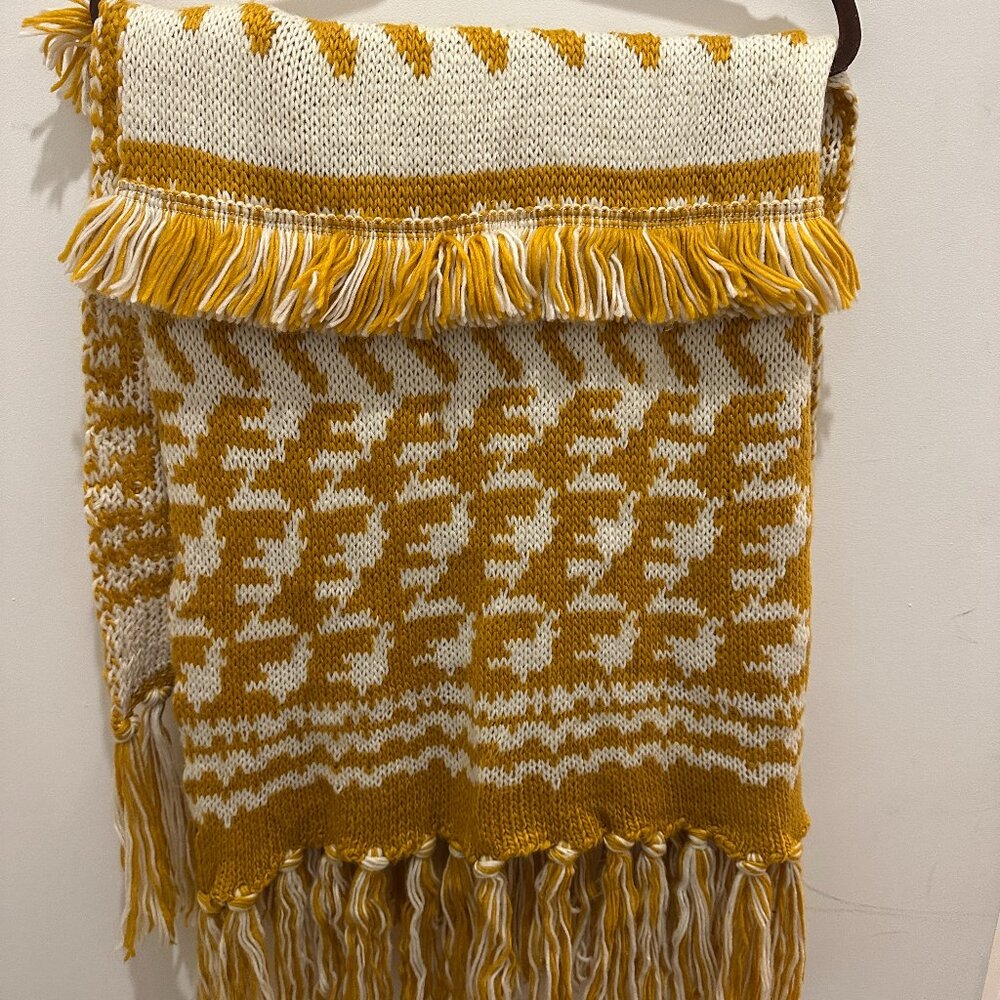 Free People Mustard Yellow Blanket Scarf